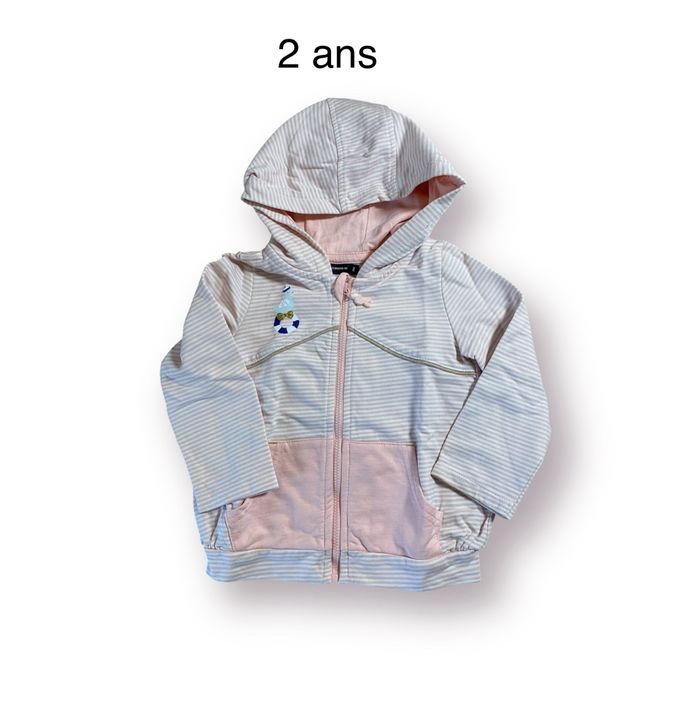 Sergent Major Sweat à capuche rose et blanc Taille 2 ans