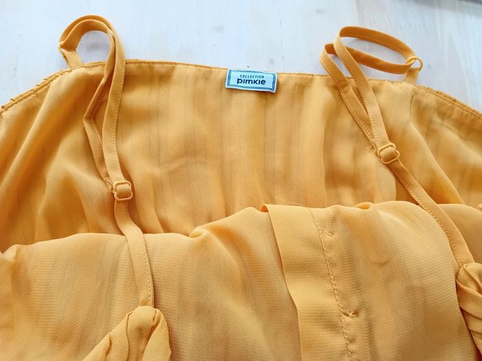 Superbe robe longue couleur jaune orange - photo numéro 4