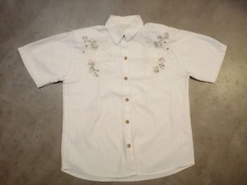 Chemisier manches courtes brodé