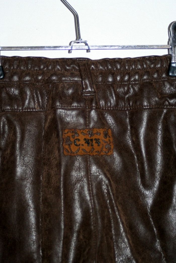 Pantalon chocolat effet cuir C414 6 ans - photo numéro 5