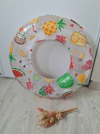Bouée gonflable enfant motifs tropicaux fruits – diamètre 50 cm