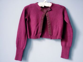 Gilet laine Fille Jacadi 10 ans cardigan noeud violet TBE