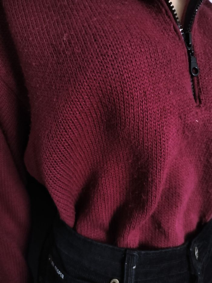 Pull col zippée vintage bordeaux/ prune T42/44 N*482 - photo numéro 5