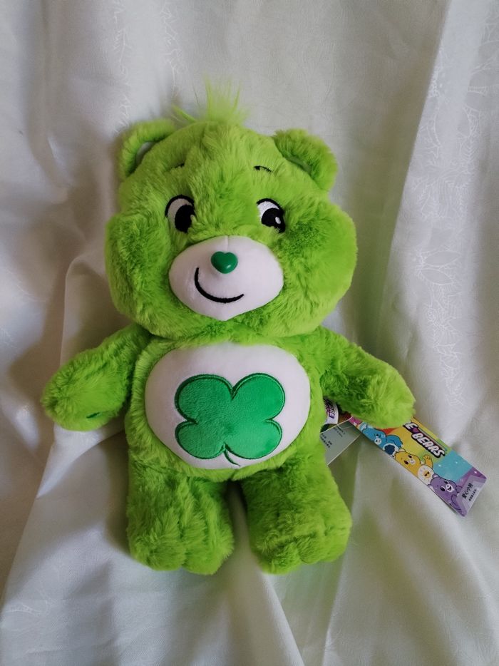 Ours en peluche vert 35cm expression trèfle - photo numéro 2