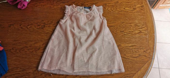 Robe tulle paillettes or