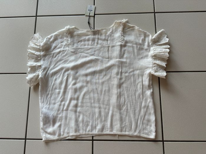 blouse / haut ample avec dentelle manche et effet effiloché devant ONLY taille 36 NEUF - photo numéro 7
