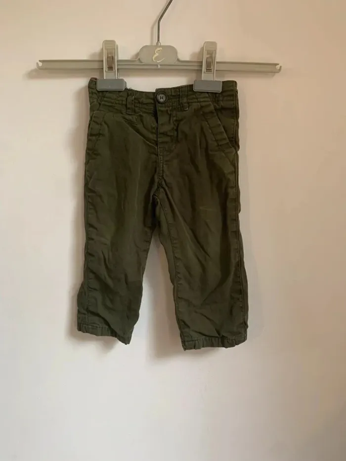 Pantalon droit vert kaki – Monoprix – 12 mois - photo numéro 2