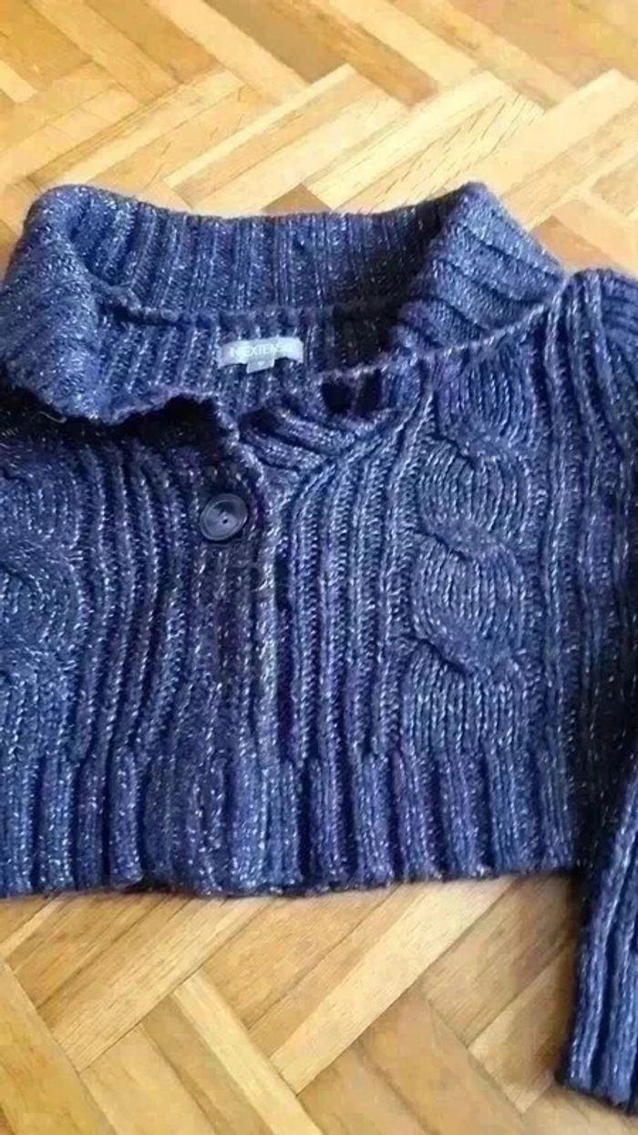 veste boléro épaisse tricot 5 ans violet in extenso - photo numéro 2