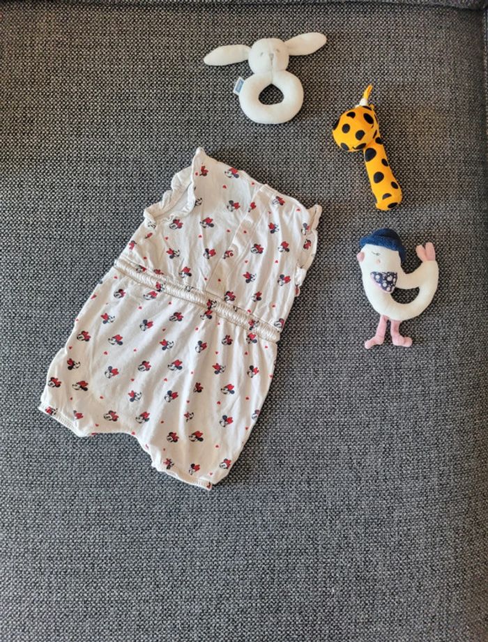 Combishort/barboteuse coton Minnie 12 mois - photo numéro 3