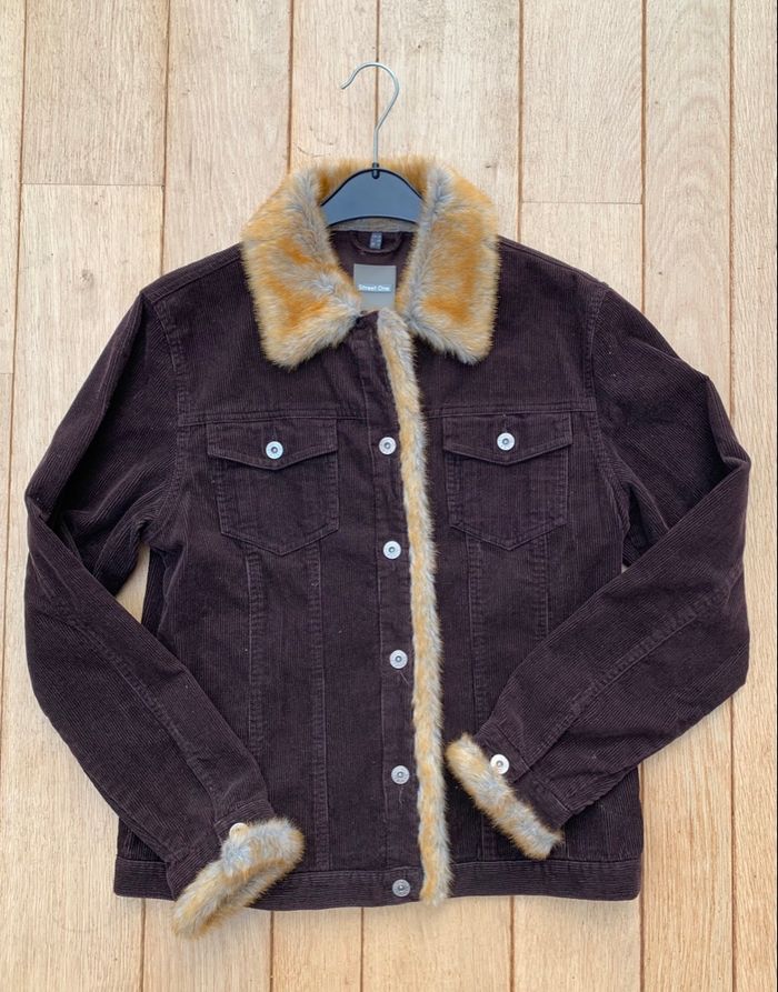 Street One - Veste « velour côtelé » col fourrure