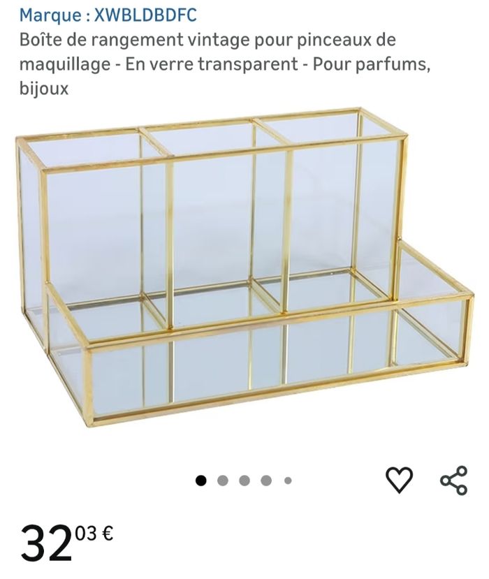 Boîte de rengement pour salle de bain en verre - photo numéro 1