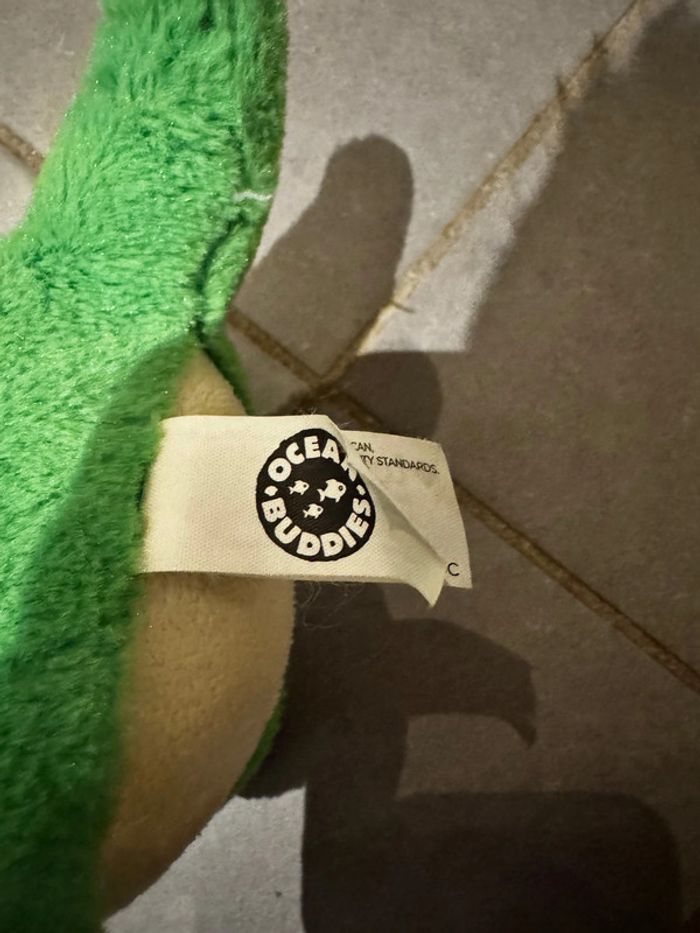 Peluche Dinosaure - Océan Buddies - Tyrex / Tyranosaure - Dimensions: 27 cm * 21 cm - Vert, blanc - photo numéro 6