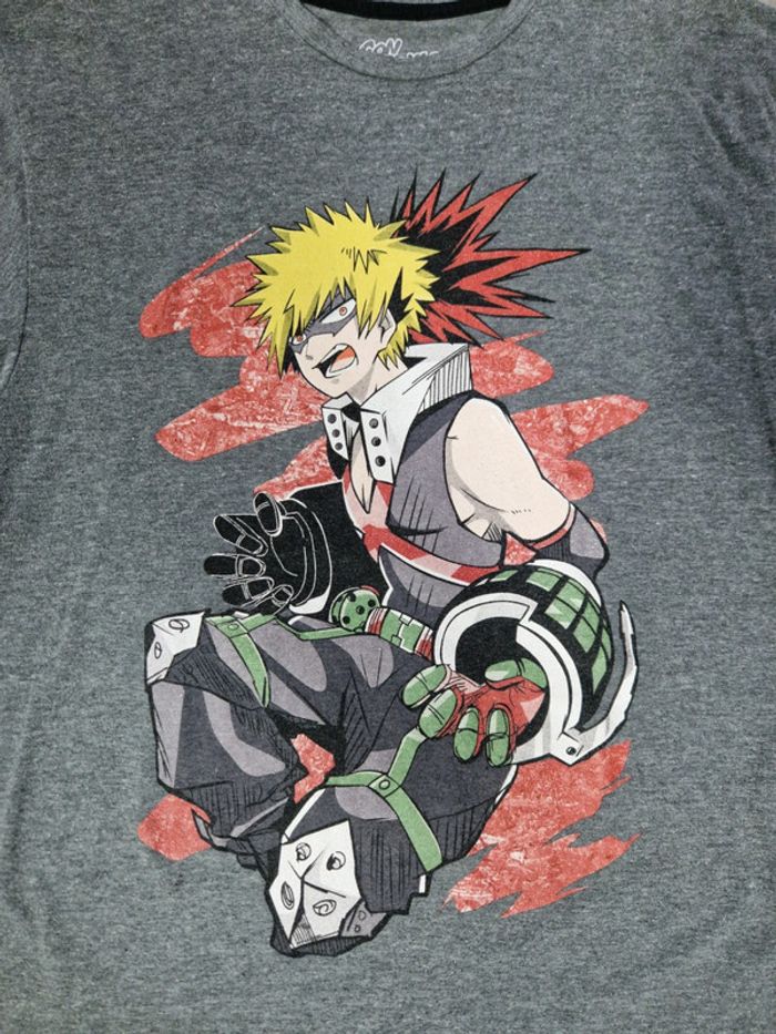T shirt Imprimé Bakugo My Hero Academia Con Comic Gris Taille L Homme - photo numéro 2