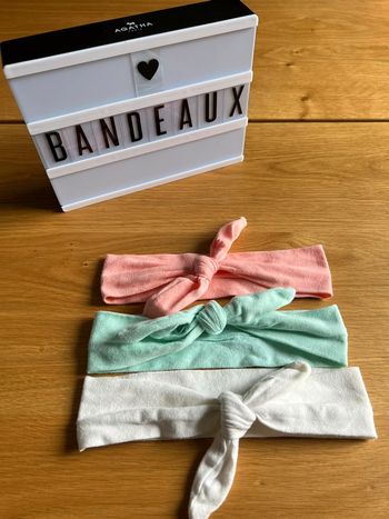 Lot de 3 bandeaux (rose/vert d’eau/blanc) - Dès 3 Mois