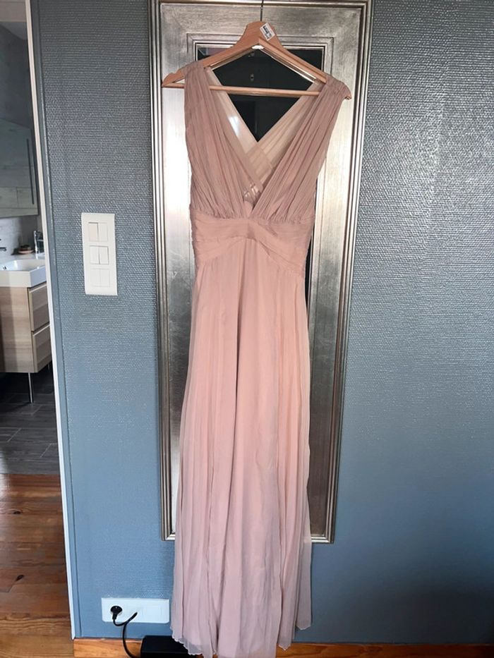 ASOS design : robe longue demoiselle d’honneur couleur blush taille 40 - photo numéro 3