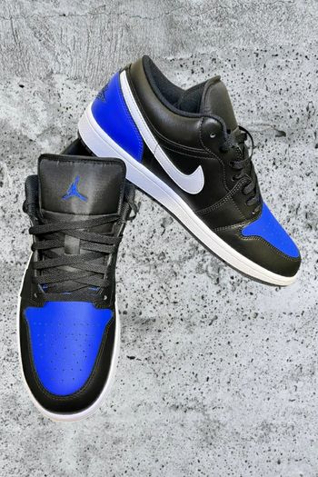 Air Jordan 1 Low – Noir/Blanc/Bleu Royal (Pointure 45 EU) 
