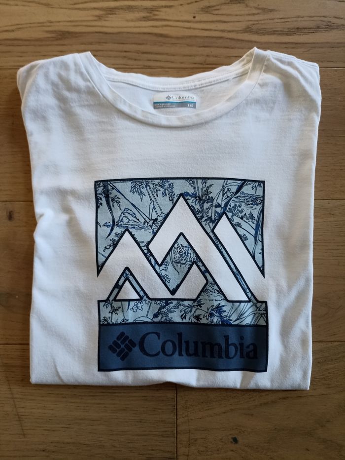 Tee shirt manches courtes blanc Columbia homme taille L coton biologique - photo numéro 4