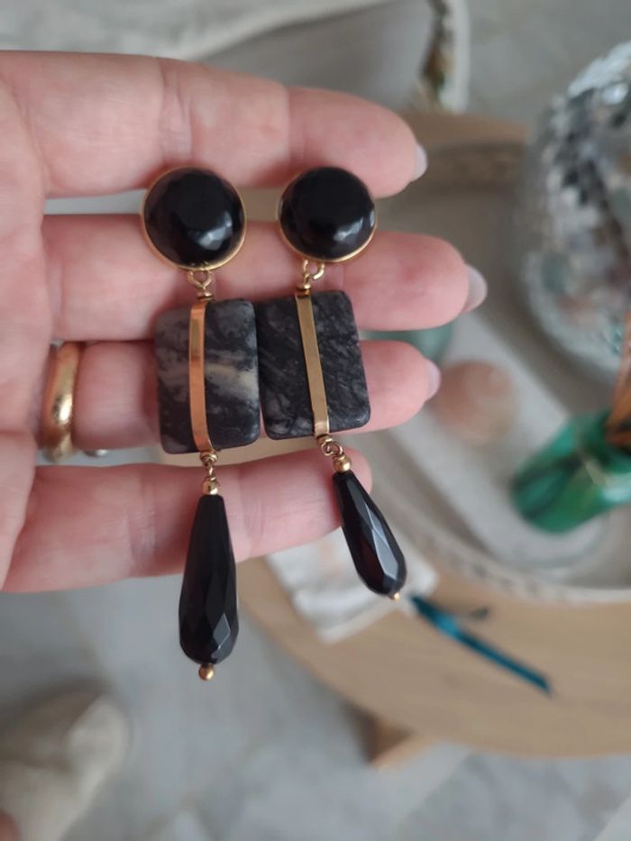 Boucles d'oreilles en pierres naturelles - photo numéro 5
