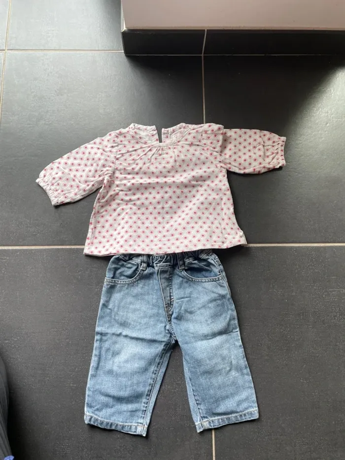 Ensemble jeans et blouse manches longues
