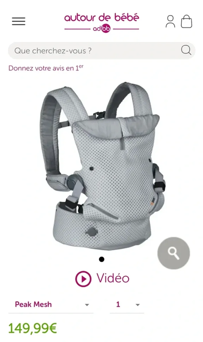 Porte-bébé physiologique complet avec tous les accessoires Haven Be Safe - photo numéro 2