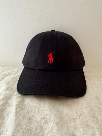 Casquette Ralph Lauren noir logo rouge 