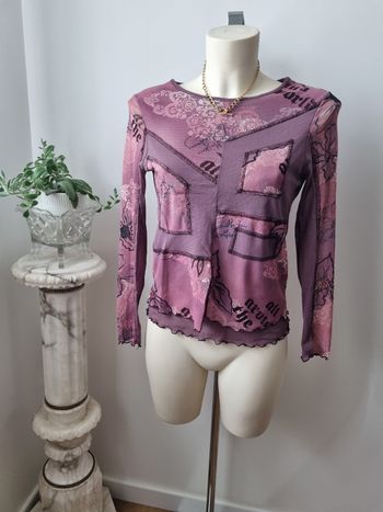 Top en mesh violet vintage