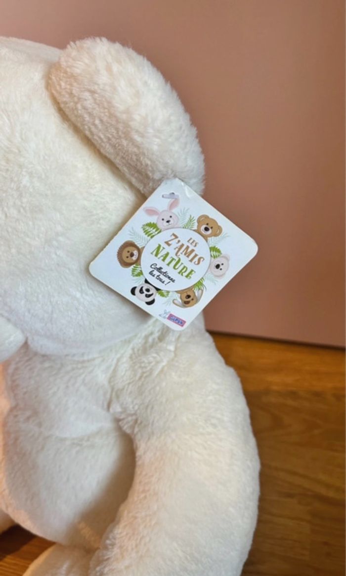 Peluche Gipsytoys Ours crème - 67cm - neuf avec étiquette - photo numéro 7