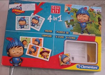 jeux memory dominos cubes puzzles 4 en 1 theme chevalier dinosaure