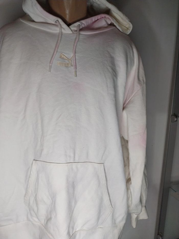 Pull puma blanc et rose XL en très bon état - photo numéro 3