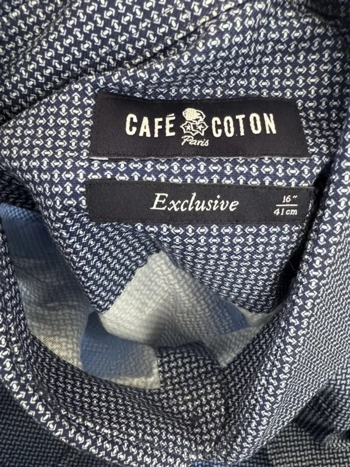 Chemise Café Coton taille 41, neuve sans étiquette, Slim fit - photo numéro 2