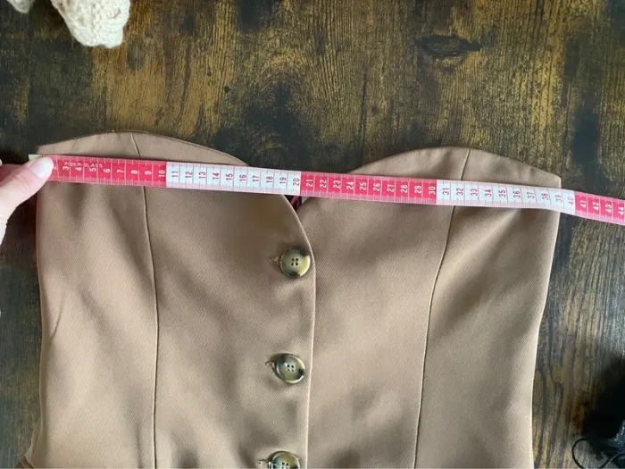 Magnifique bustier tailleur blazer marron chic élégant - photo numéro 3