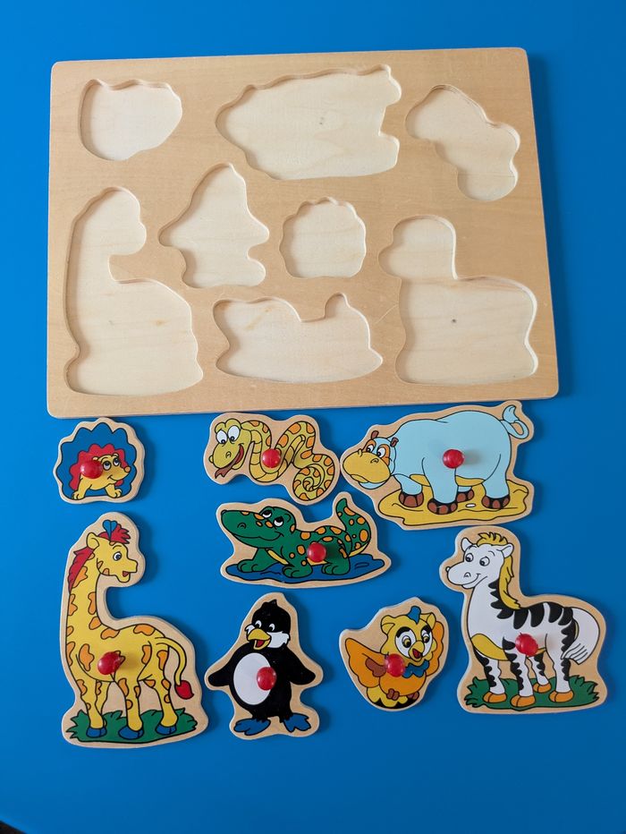 Puzzle bois coloré thème animaux - photo numéro 2