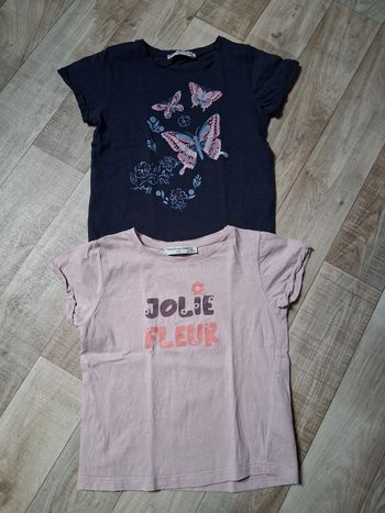 Lot 2 t-shirts fille manches courtes 6 ans