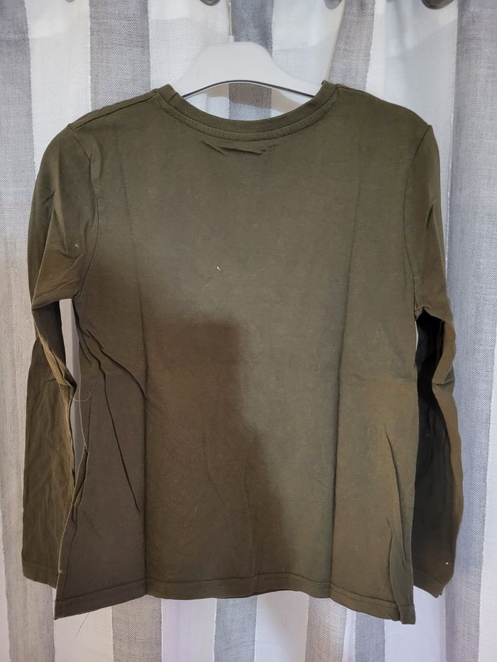 Tee-shirt manches longues kaki Kiabi - photo numéro 2