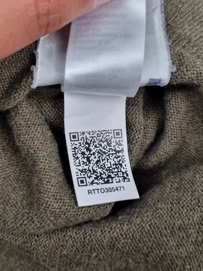 Pull 1/4 boutonné kaki Tommy Hilfiger – Taille M Homme (mesures en photos) - photo numéro 12