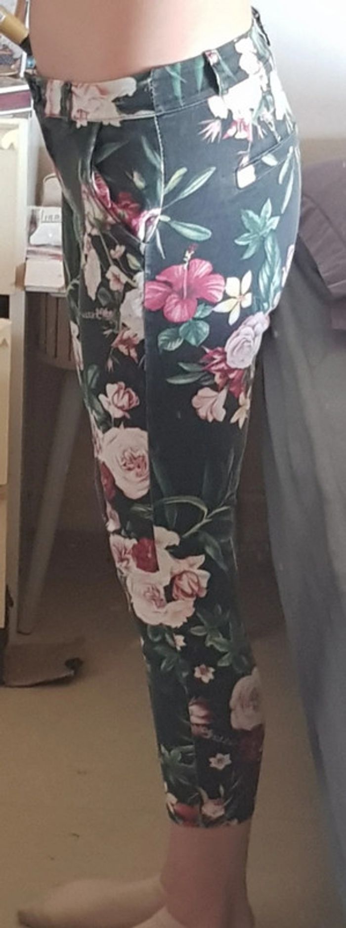 Pantalon été fleuri taille s - photo numéro 2