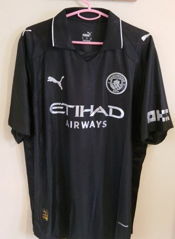 Maillot Manchester City Away noir Etihad Airways 