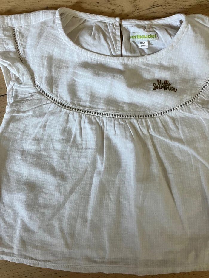 Ensemble blouse MC été + short en jeans 24mois/2 ans - photo numéro 2