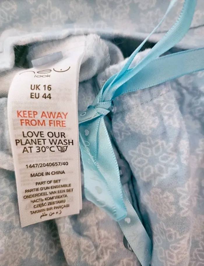 Pyjama blanc bleu nounours Me to You New Look Taille 44 (40/42) Neuf - photo numéro 13