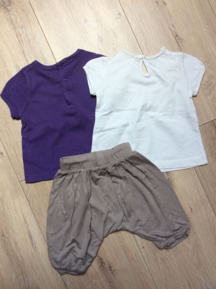 Lot 2 tee-shirts mc coton Obaibi et Zara + saroual Orchestra - 6m - photo numéro 3