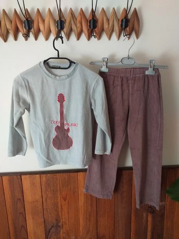 Pyjama pantalon velours marron