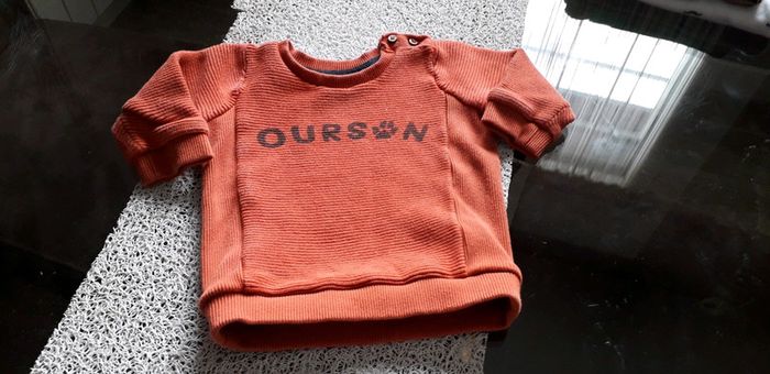 Pull couleur rouille 12 mois - photo numéro 2