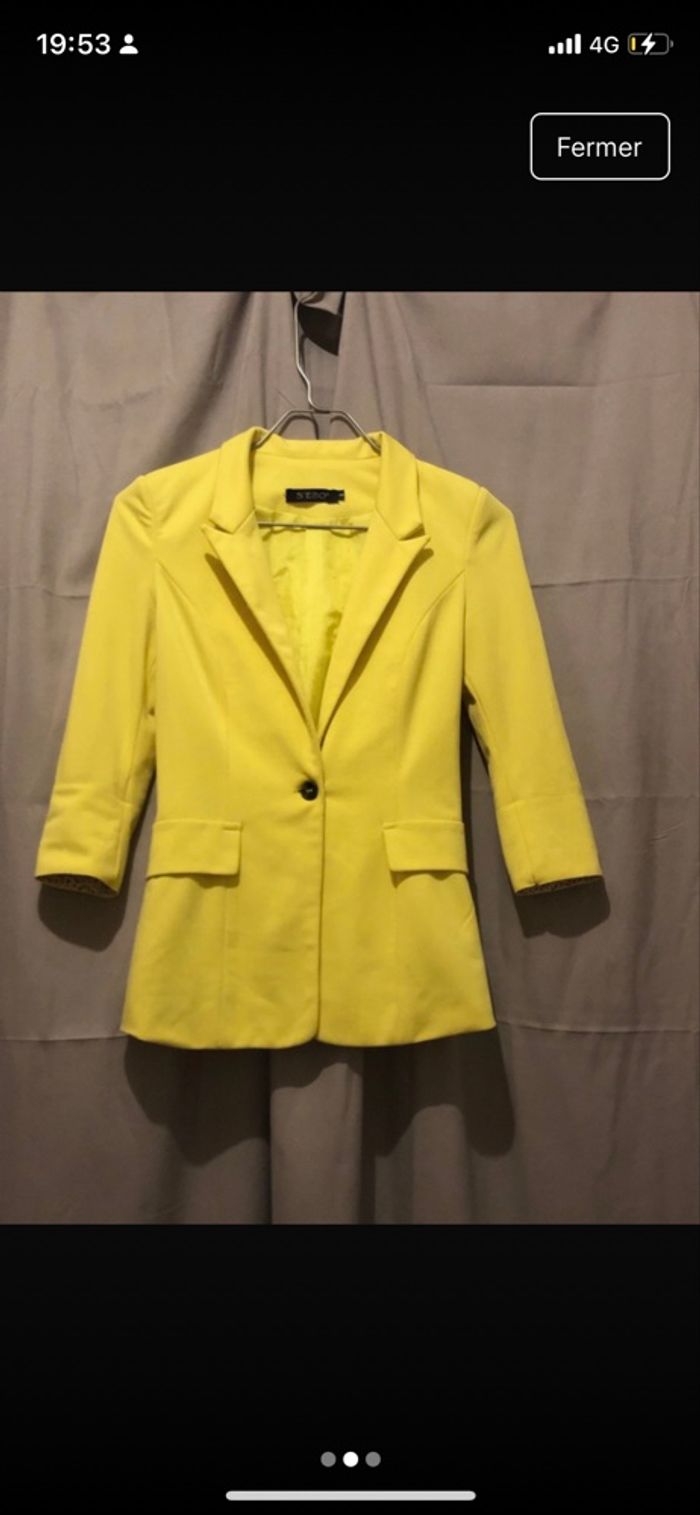 Blazer jaune taille de guêpe - photo numéro 2