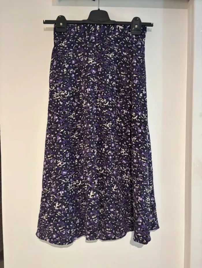 Jupe La City imprimé léopard violet – T36- Neuve