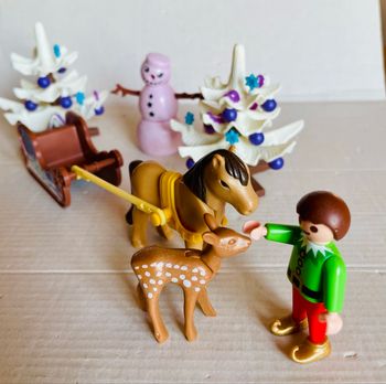 Playmobil - lutin, traîneau, faon