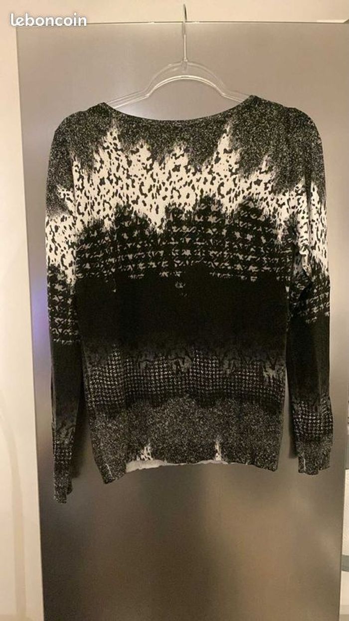 Pull à motifs Best Connections Noir Blanc Gris Taille 38 Helline Femme - photo numéro 2