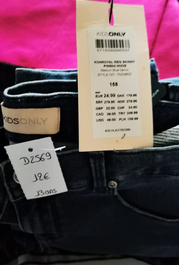 D2569 - jeans bleu fille 13 ans - photo numéro 4