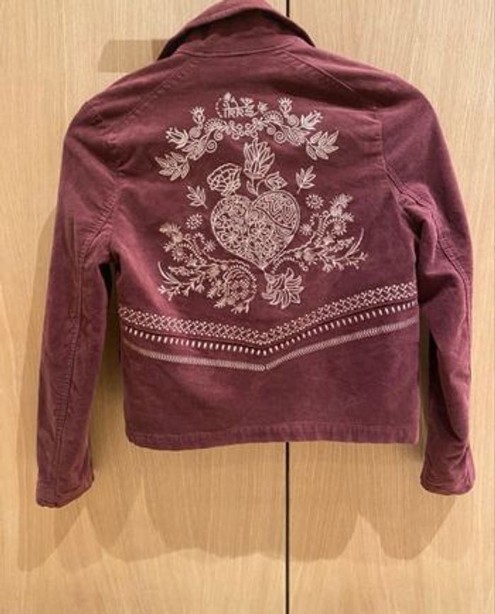 Veste motard fille 12 ans  IKKS en velours   – neuve