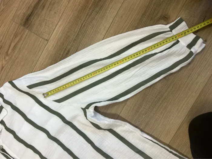 chemise femme gaz de coton kaki et blanc neuf taille 48 taille 50 top blouse femme - photo numéro 8