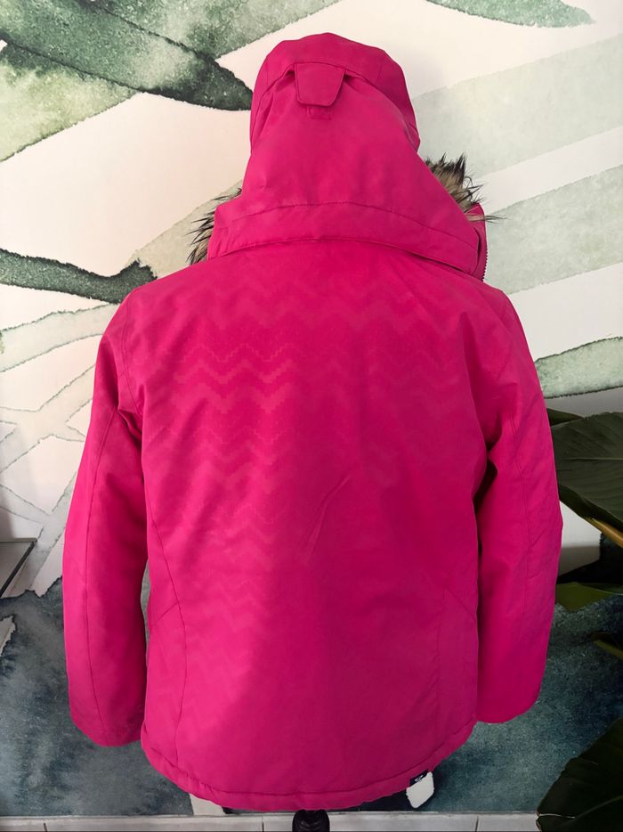 Manteau de ski fille 12 ans Roxy rose capuche fausse fourrure - photo numéro 3